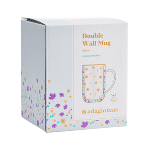 Mug Bhoro Doble Vidrio Glitter Colores