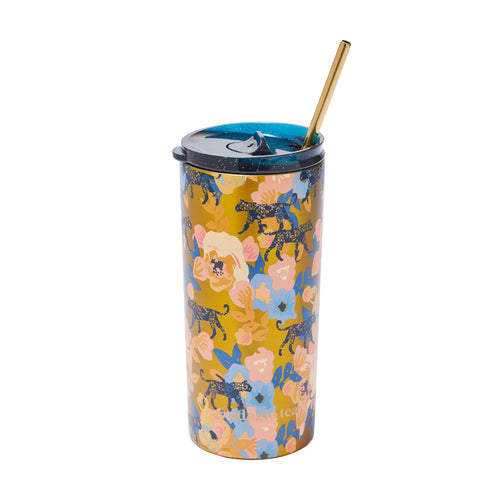 Tumbler Print Flores y Cheetah
